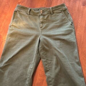 Talbots straight ankle Jean. Army green.